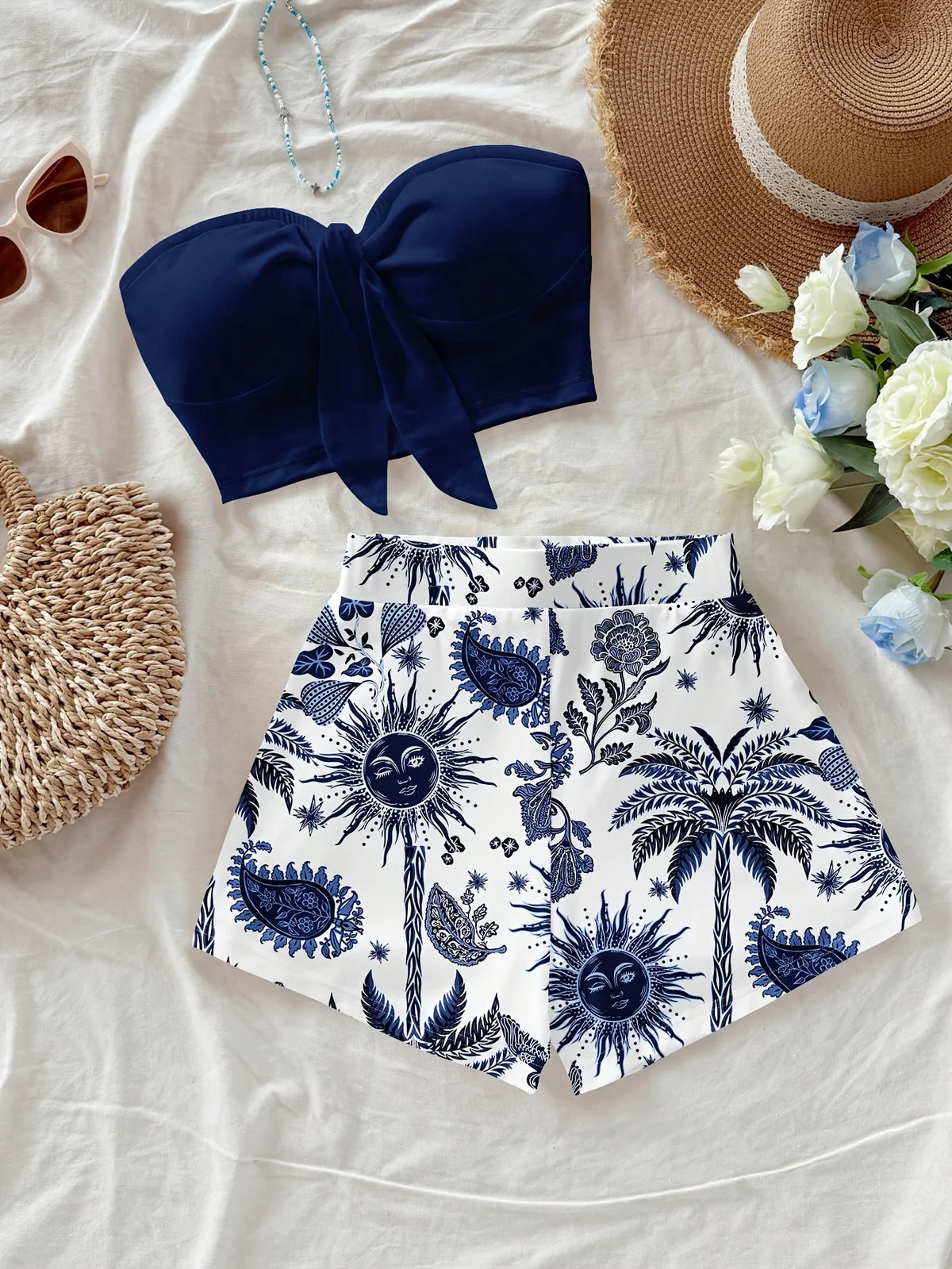 Naomi Coconut God Cashew Print Two Piece Sets