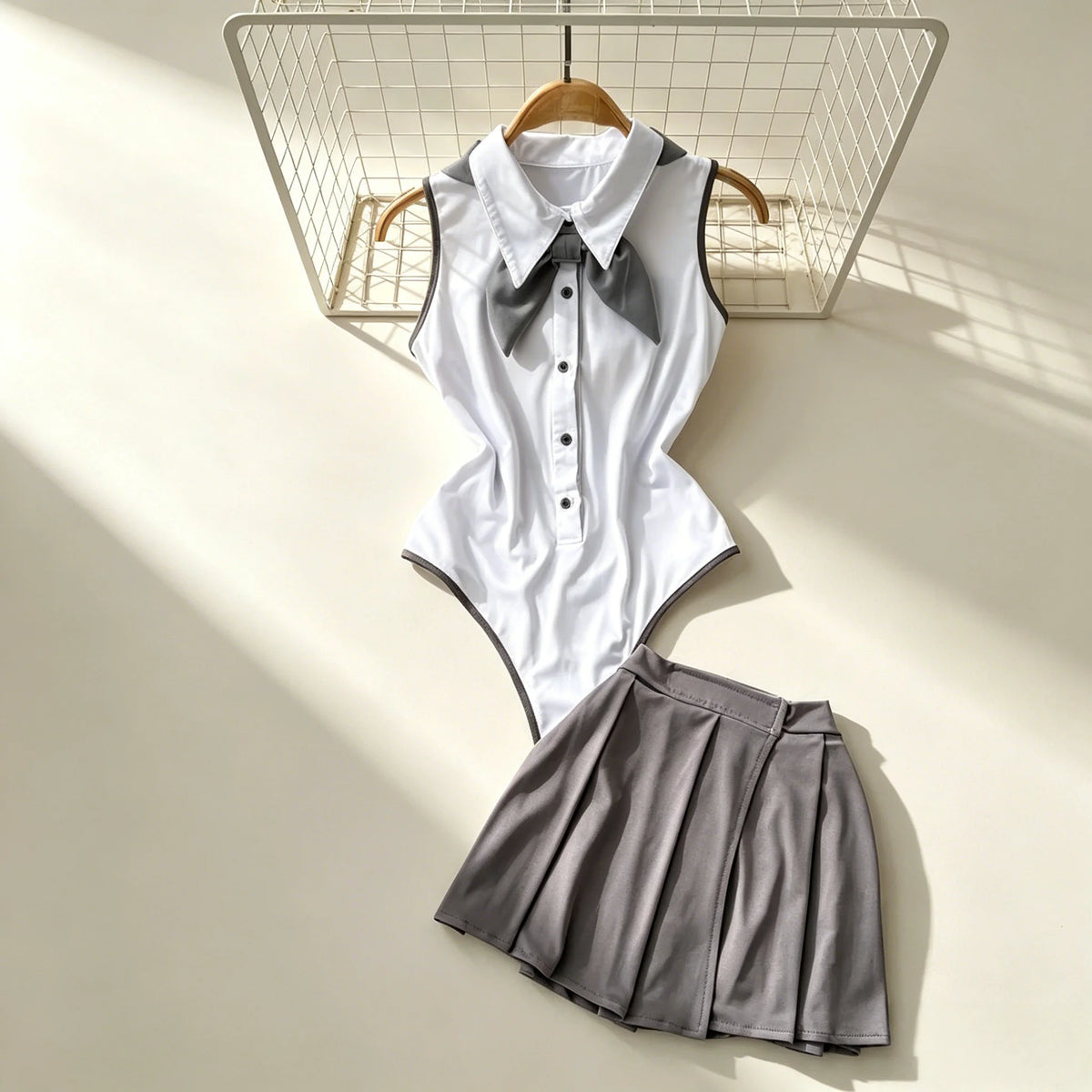 Emily Sleeveless Slim Backless Hallow Two Piece Sets