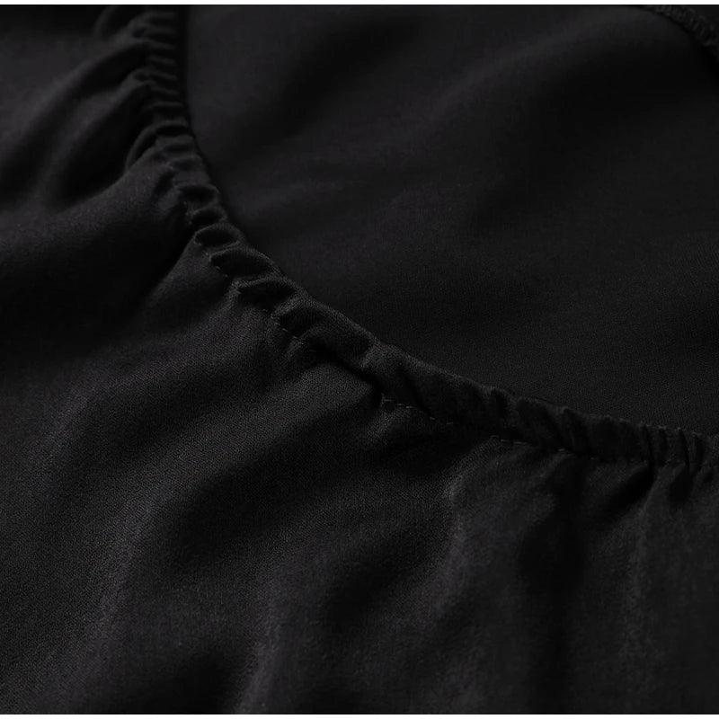 Meadville Elegant Ribbon Halter Solid Off Shoulder Sleeveless Backless Slim Maxi Dress