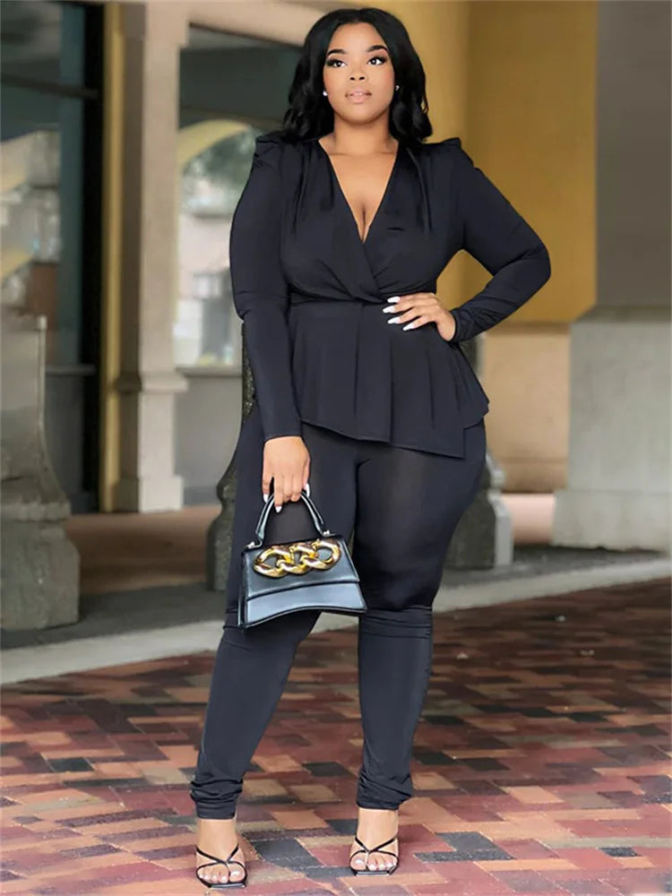 Wanda Plus Size Women Clothing Two Piece Sets