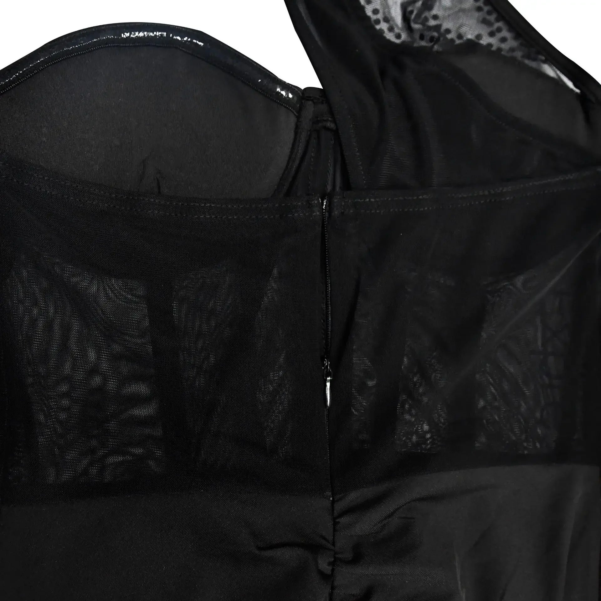 Homecrest Shoulder Mesh Rhinestone See Through Night Club Outfits Dress