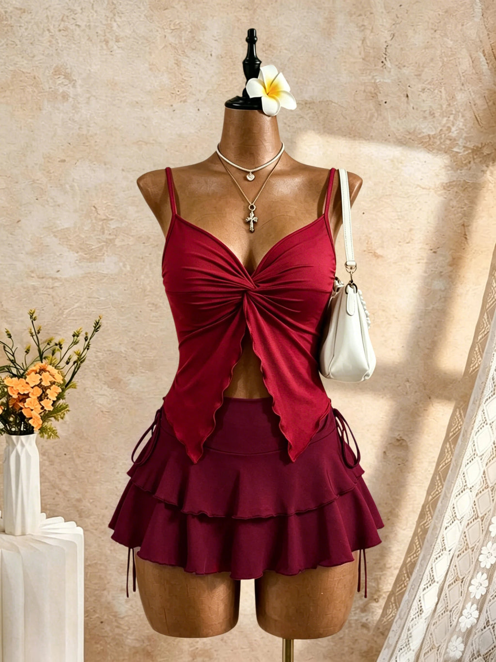 Naomi High Waist Ruched Outfit Two Piece Sets