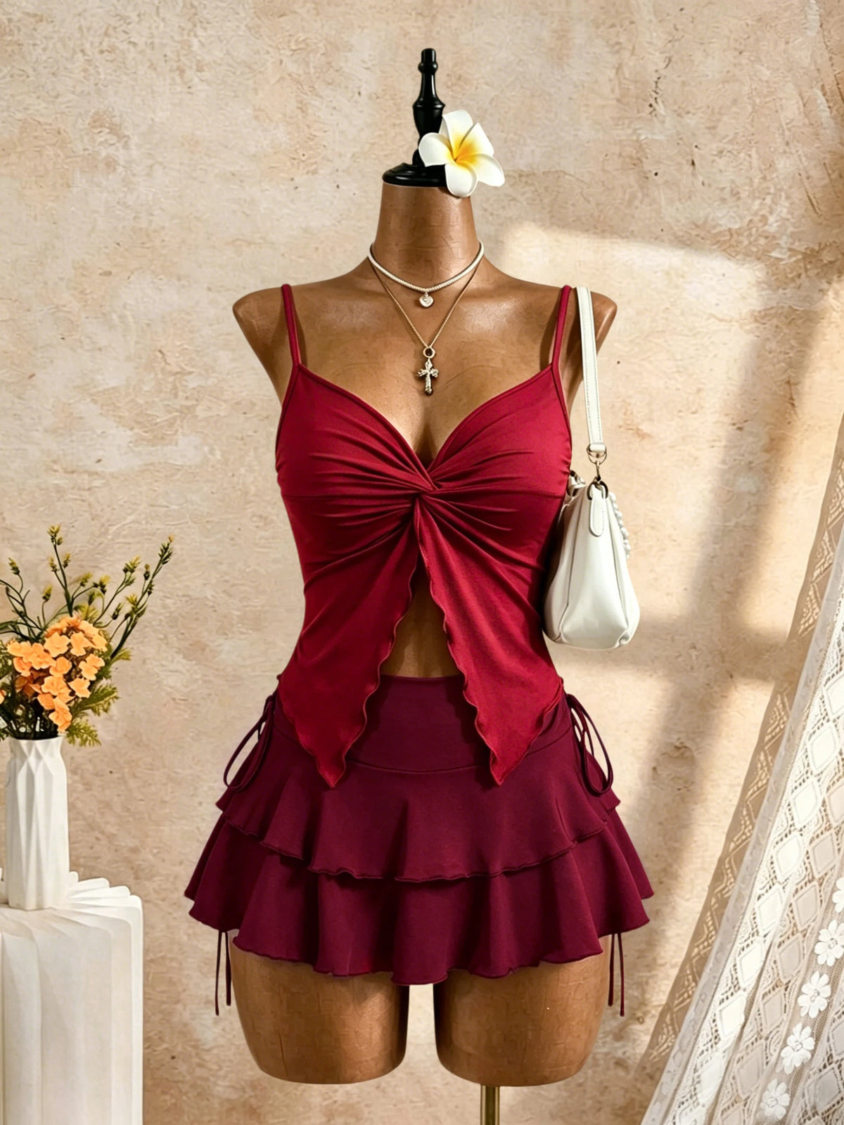 Naomi High Waist Ruched Outfit Two Piece Sets