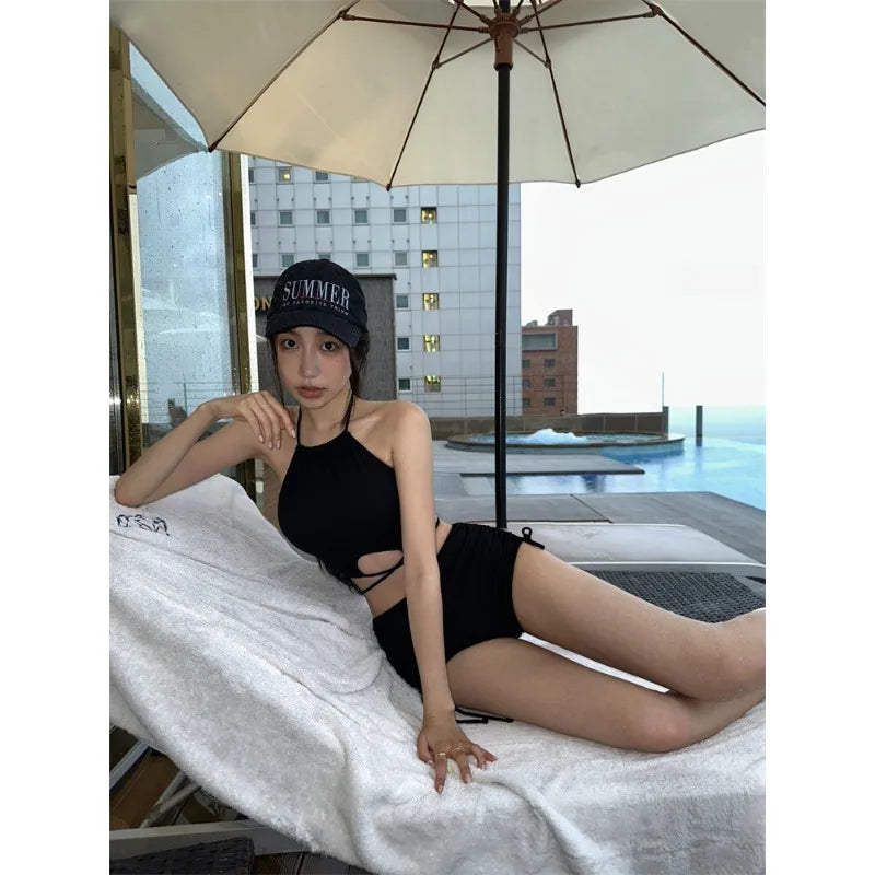 Belinda Hanging Neck Strap Beach Two Piece Sets