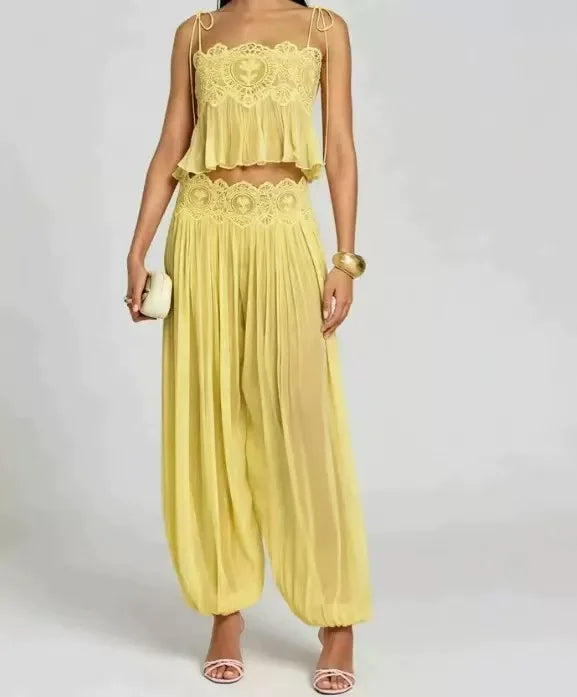 Melany Hollow Out Women's Elegant Two Piece Sets