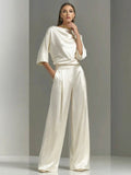 Dinora High Waist Wide Leg Pants Two Piece Sets
