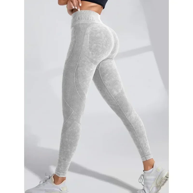 Lebanon Seamless Gym High Waist Hip Lifting Outdoor Sports Tight Waist Letter Sand Leggings