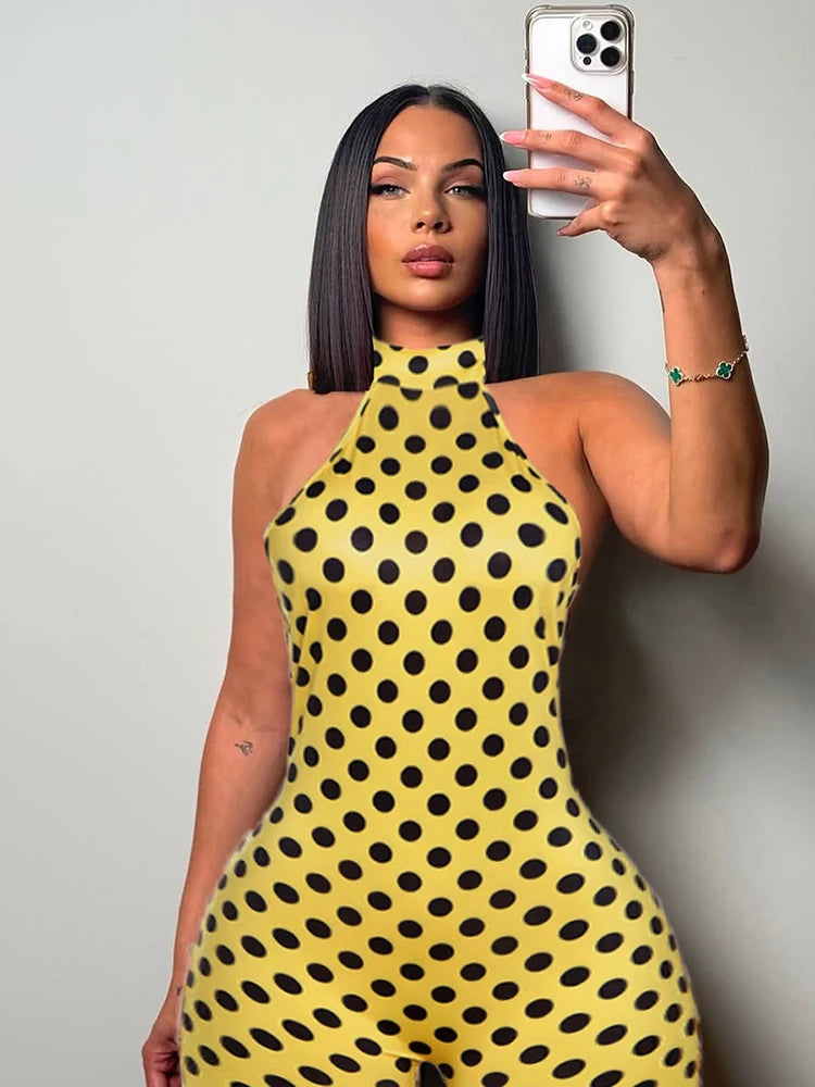 Endicott Backless Playsuits Halter Off Shoulder Skinny Stretch Wrap Jumpsuit