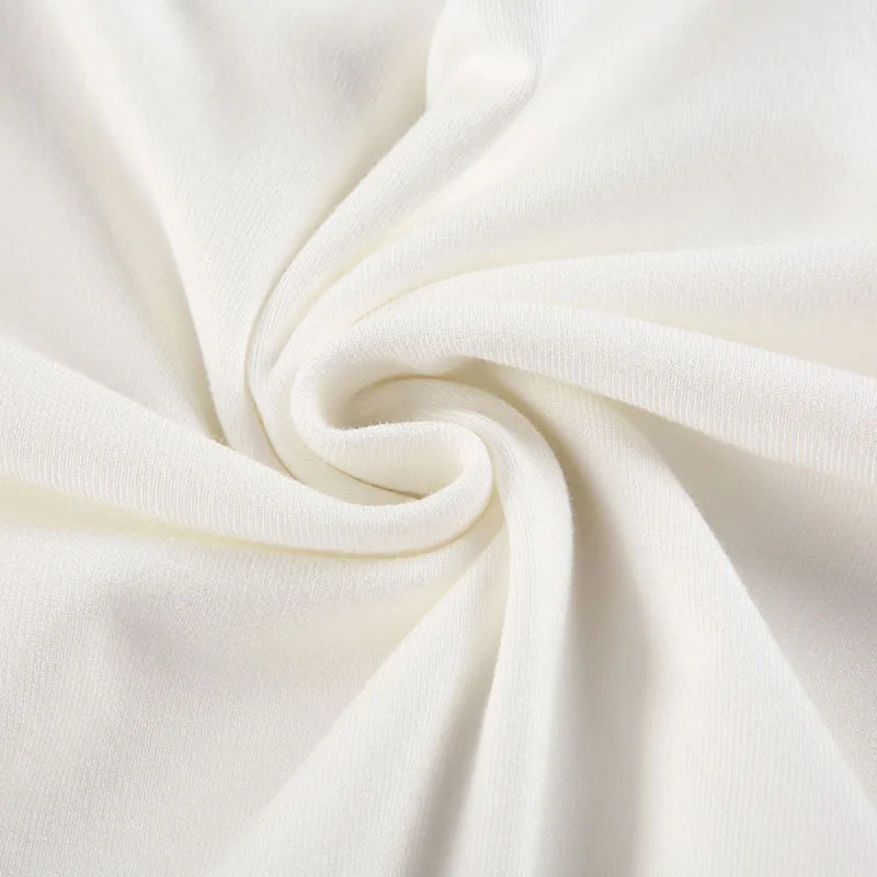 Mercury Streetwear Off Shoulder Crop White Long Sleeve Loose Tops