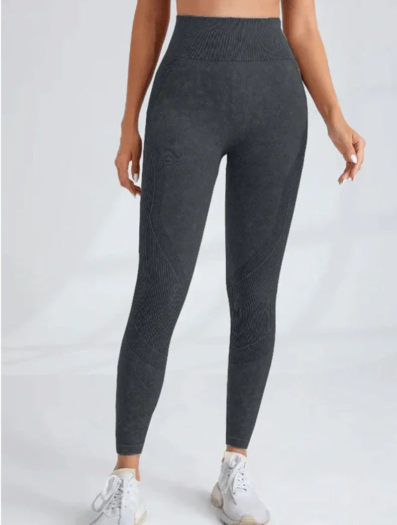 Dumont Seamless Gym High Waist Hip Lifting Outdoor Sports Tight Waist Leggings