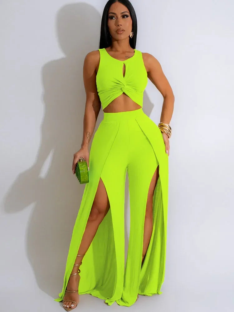Dolores Solid Sexy Club Outfits Two Piece Sets