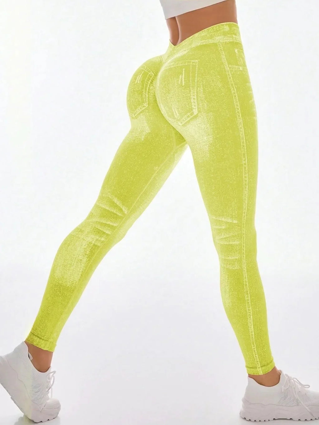 Hilssdale V Back Gym Athletic Workout Leggins Elastic Seamless Training Yoga Pants