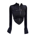 Sally Gothic Belt High Waist Vintage Two Piece Sets