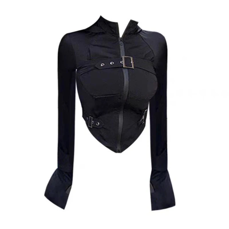 Sally Gothic Belt High Waist Vintage Two Piece Sets