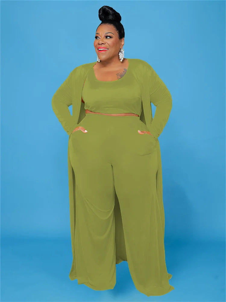 Mariam Plus Size Outfits Tracksuit Three Piece Sets