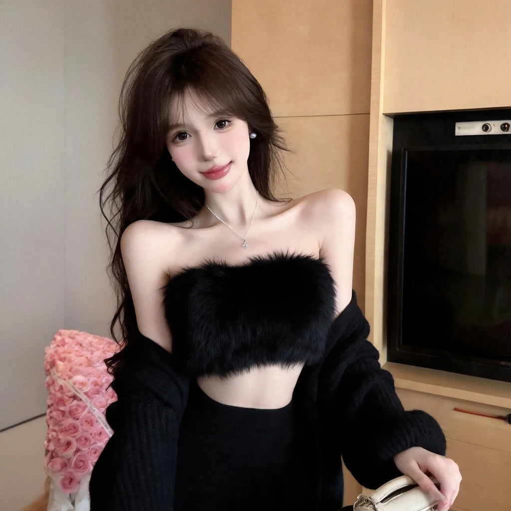 Lucero Long Sleeve Furry Inner Two Piece Sets