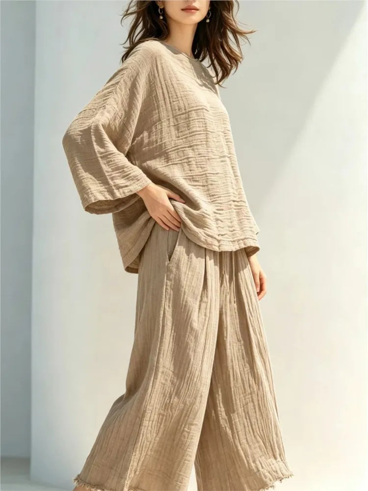 Keysi Relaxed Round Neck Two Piece Sets