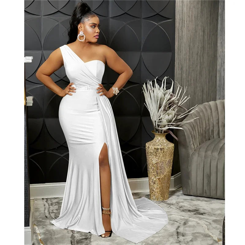 Buffalo One Shoulder Mermaid Evening Dress