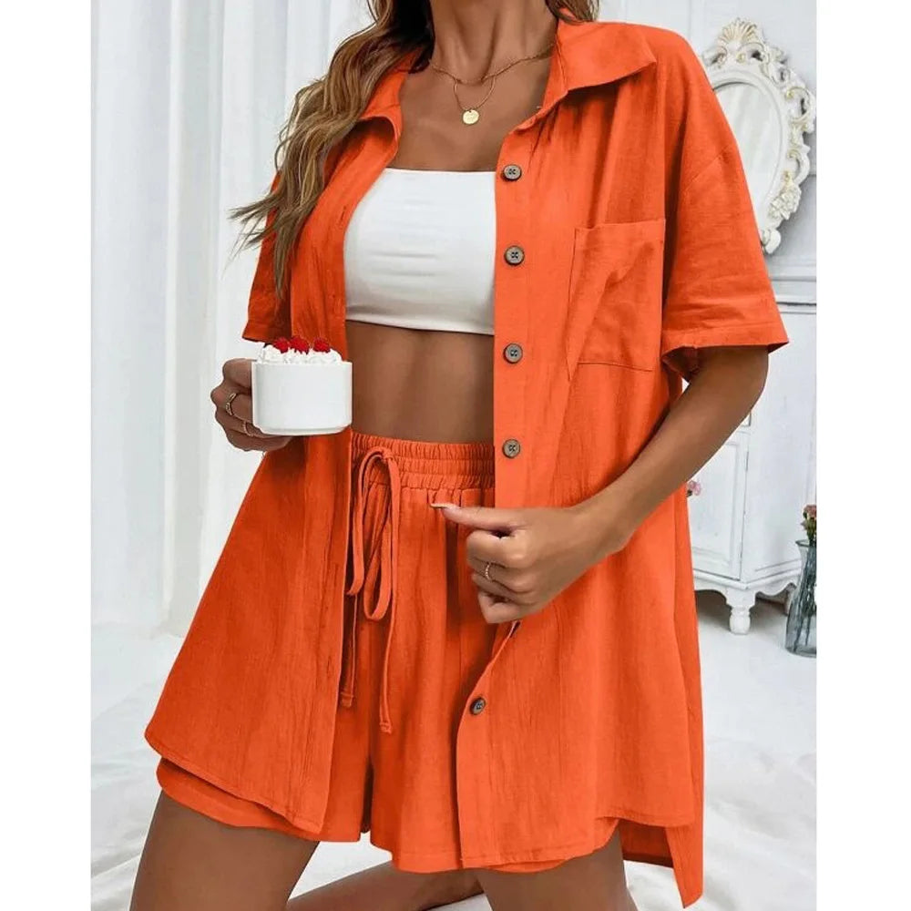 Gabi Long Sleeve Single Broad legged Two Piece Sets
