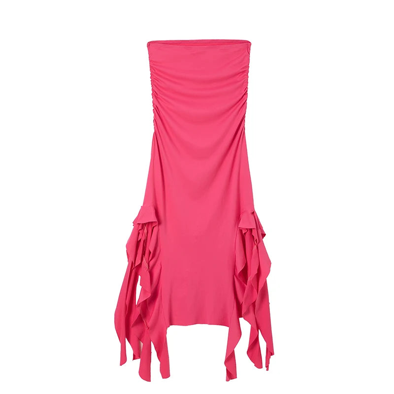 New City Fashion Trend One Shoulder Bra Wrap Hip Slim Fit Irregular Dress