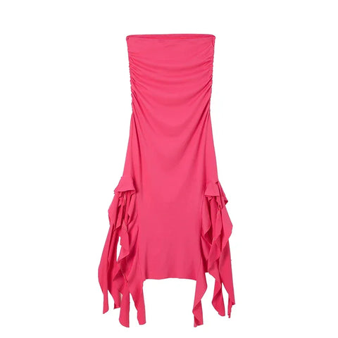 New City Fashion Trend One Shoulder Bra Wrap Hip Slim Fit Irregular Dress