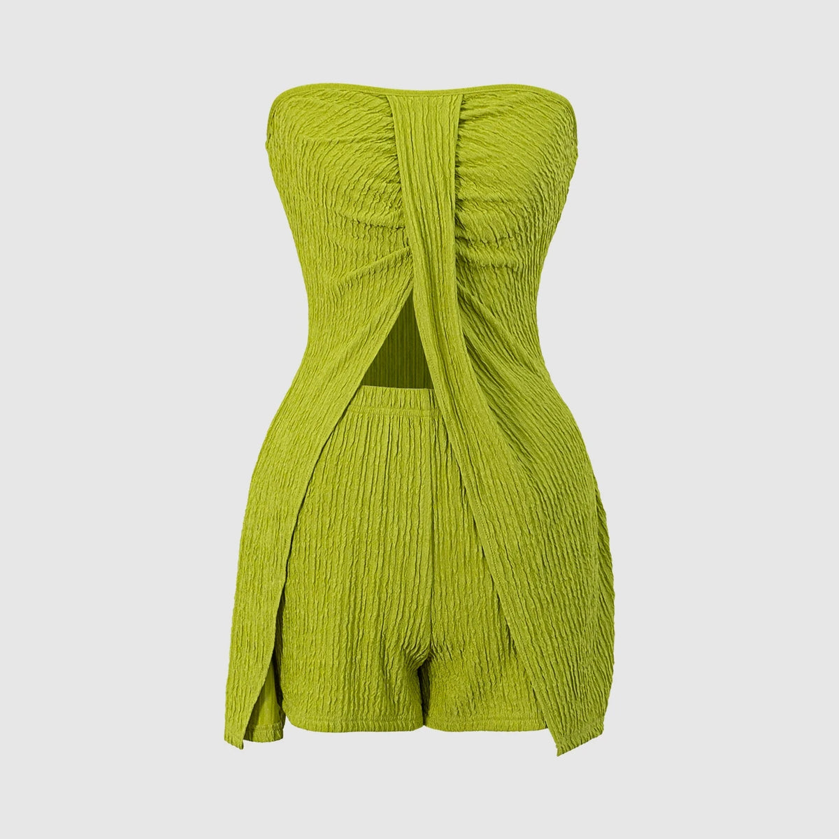 Brenda Tube Casual Street Crinkle Two Piece Sets
