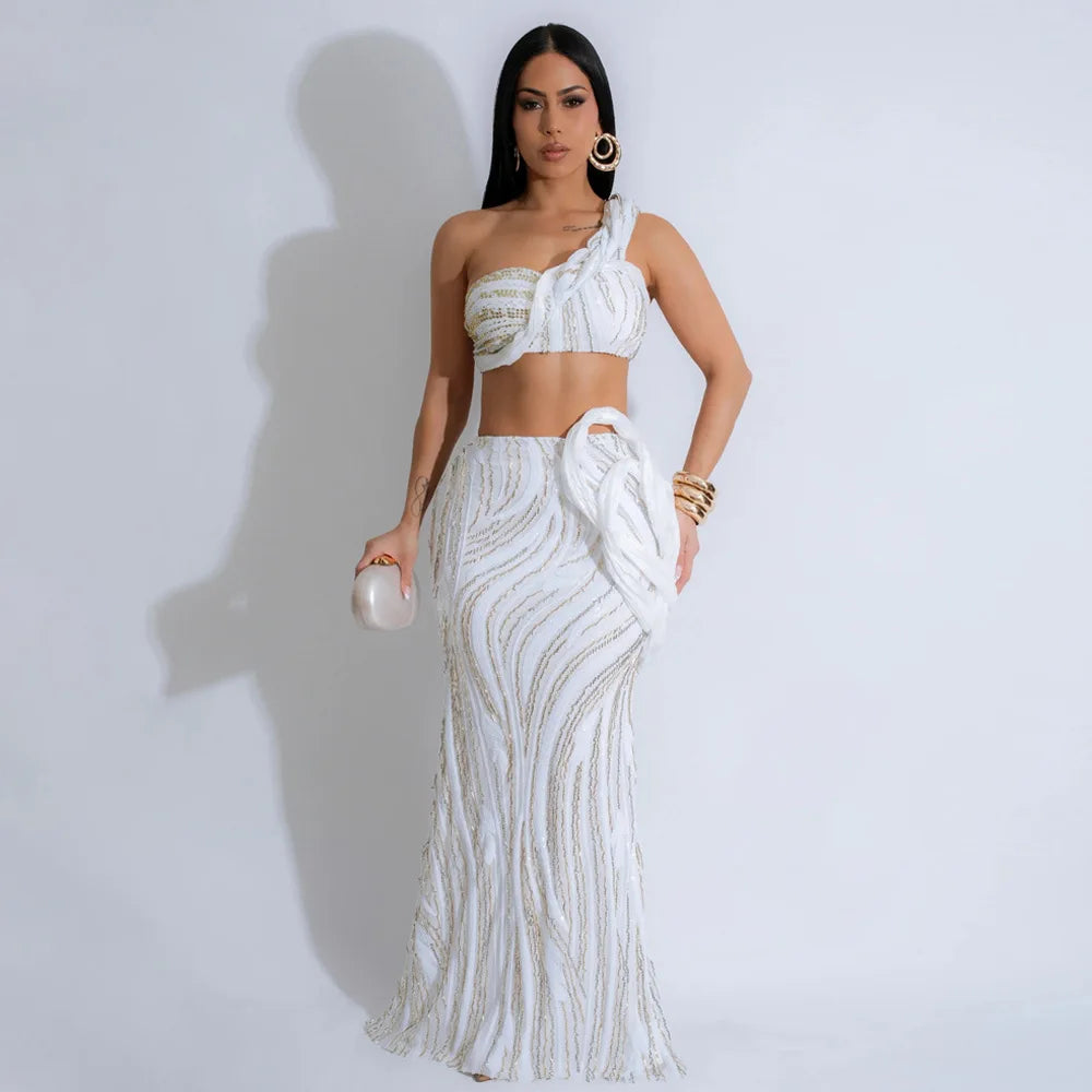 Ambar Elegant Embellished Sequin Two Piece Sets