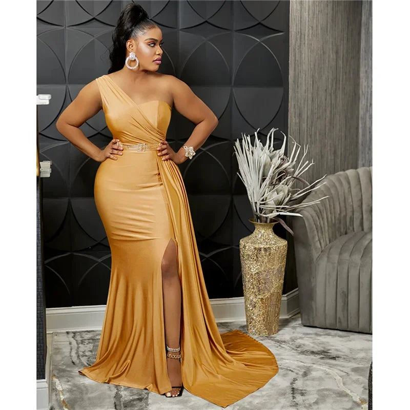 Buffalo One Shoulder Mermaid Evening Dress