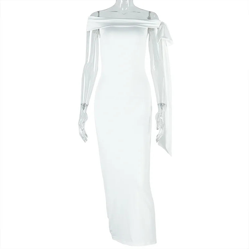 Eltingville Prom Long Tunics Slim And Elegant Off Shoulder Strapless Lace Up Dress