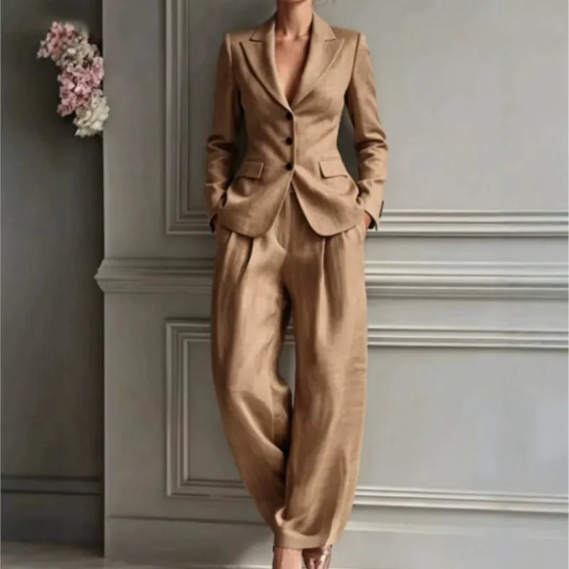Samantha Slim Temperament Female Two Piece Sets