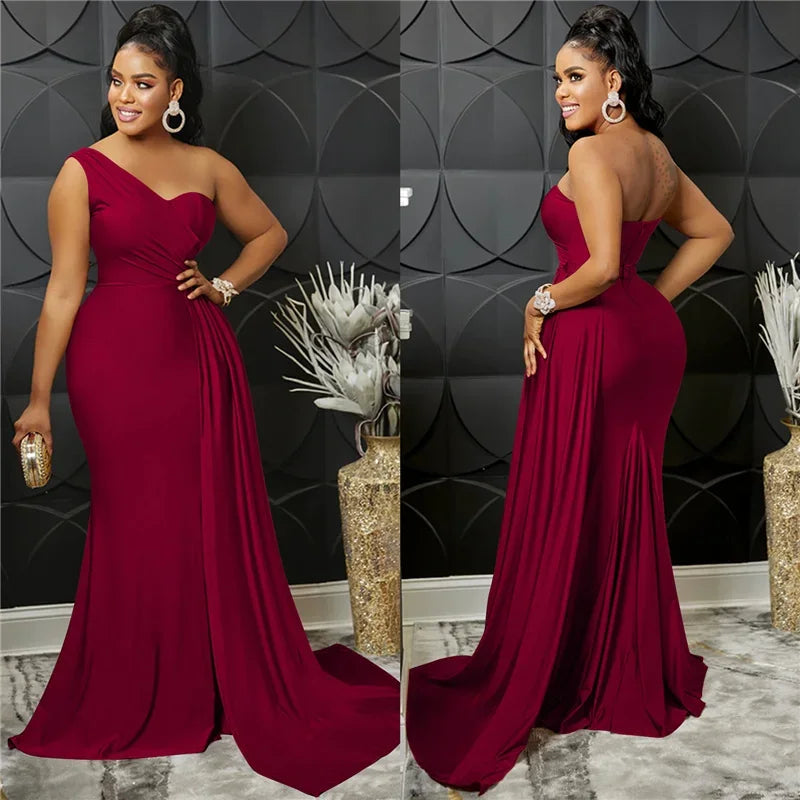 Buffalo One Shoulder Mermaid Evening Dress