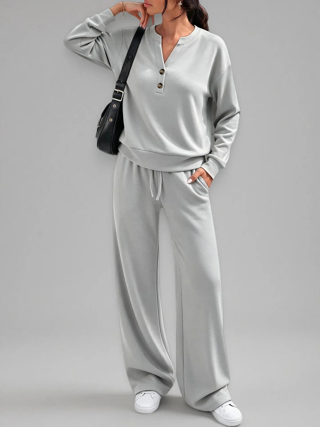 Maria Simple Style Fashionable Wide-leg Two Piece Sets