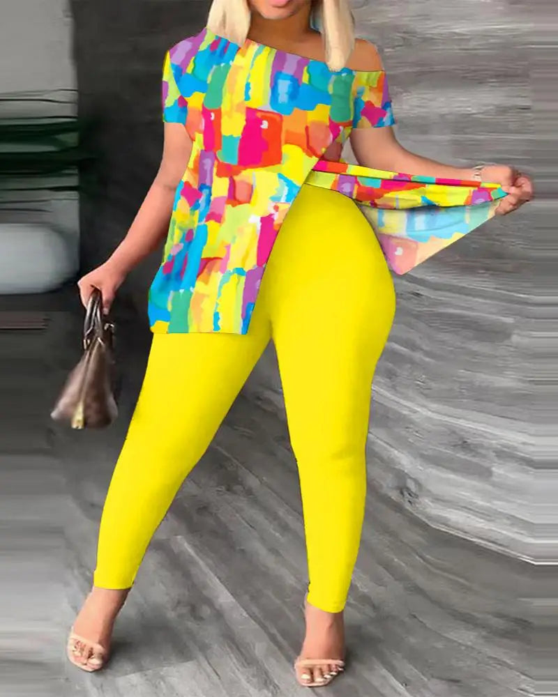 Ana Short Sleeve Suit Femme Casual Two Piece Sets