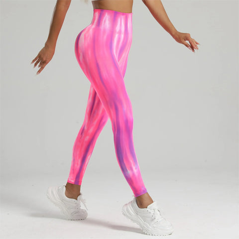 Roselle Tie dye High Waist Legging Push Up Scrunch Gym Sports Yoga Pants