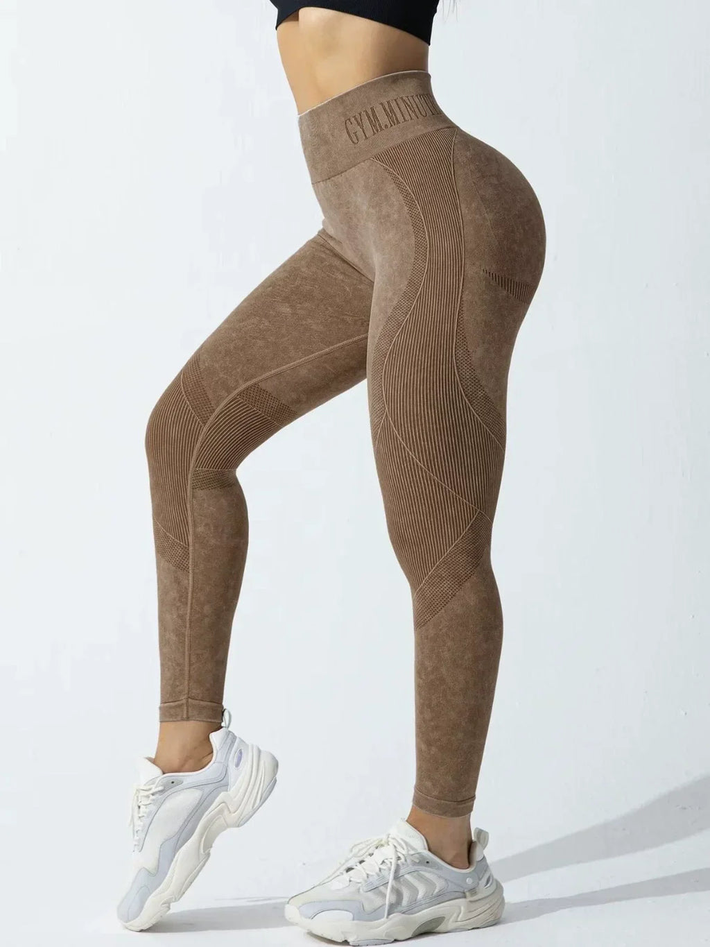 Lebanon Seamless Gym High Waist Hip Lifting Outdoor Sports Tight Waist Letter Sand Leggings