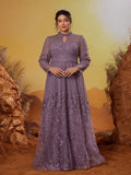 La Perla Elegance Plus Size Long Sleeve Embroidery Lace with Rhinestones Maxi Dress
