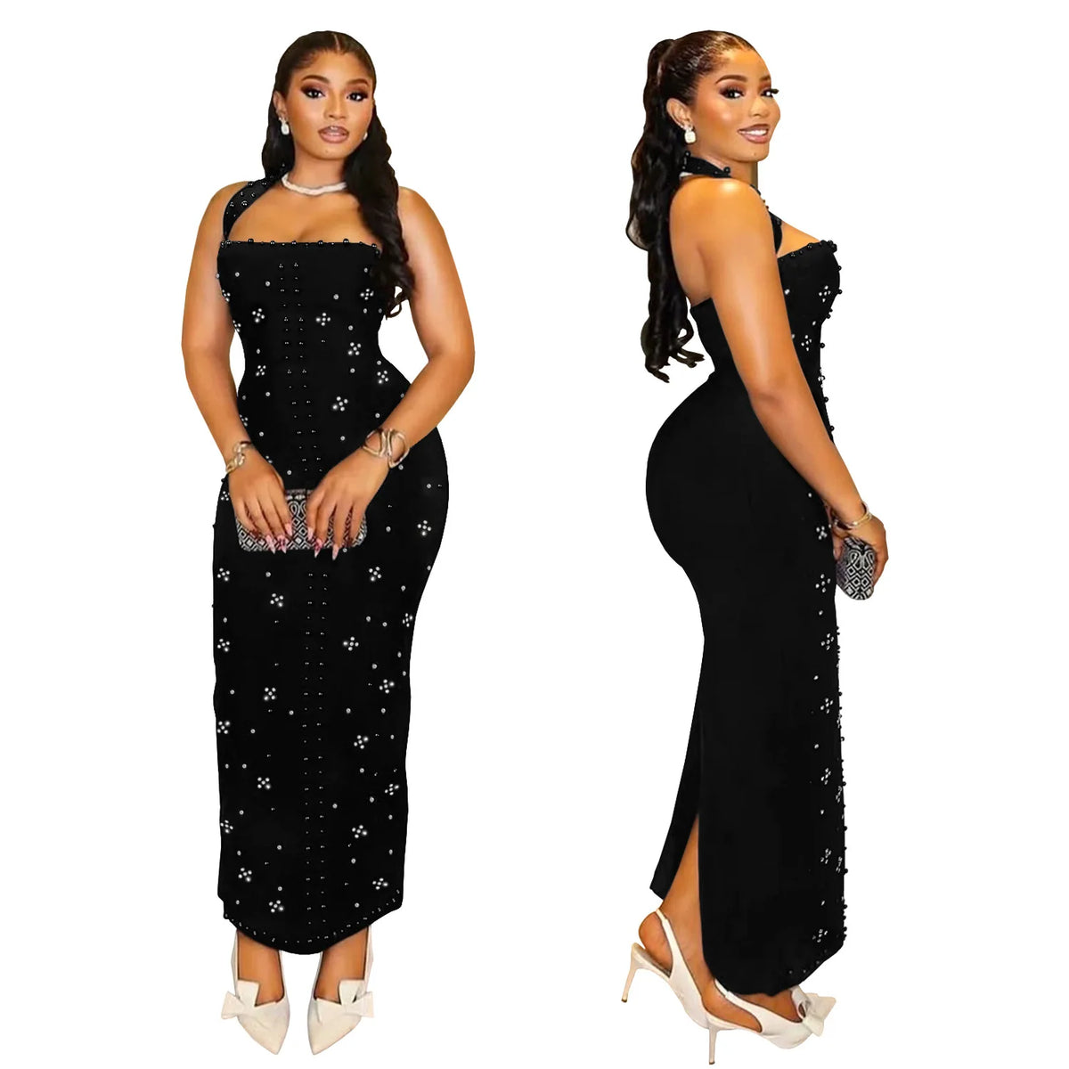 San Carlos Elegant Dashiki Spaghetti Straps Ladies Traditional  Maxi Dress