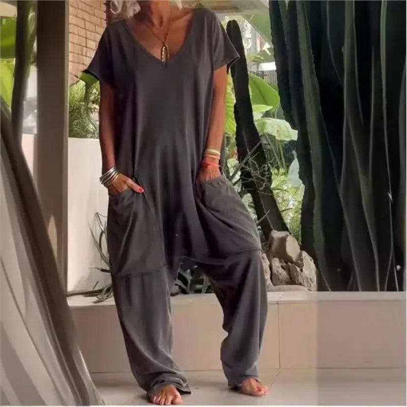 Jumpsuits Spaghetti Strap Loose Elegante Playsuit Pantalones Informales Jumpsuit Women Summer
