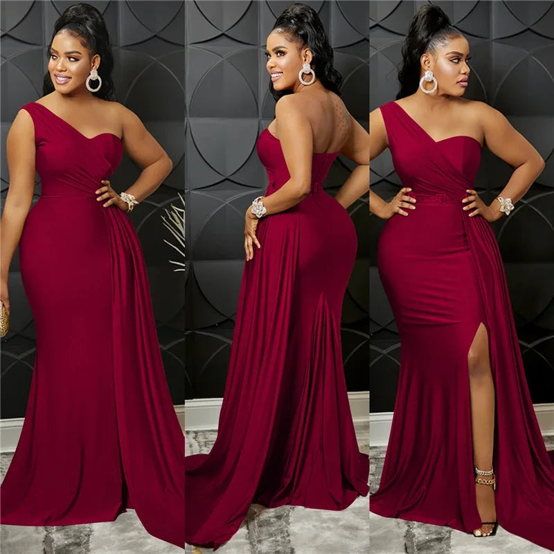 Buffalo One Shoulder Mermaid Evening Dress