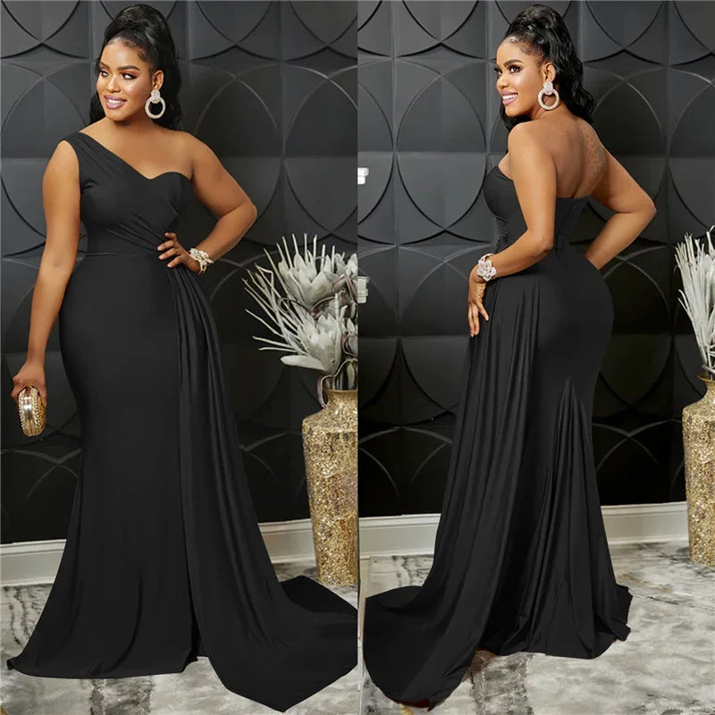 Buffalo One Shoulder Mermaid Evening Dress