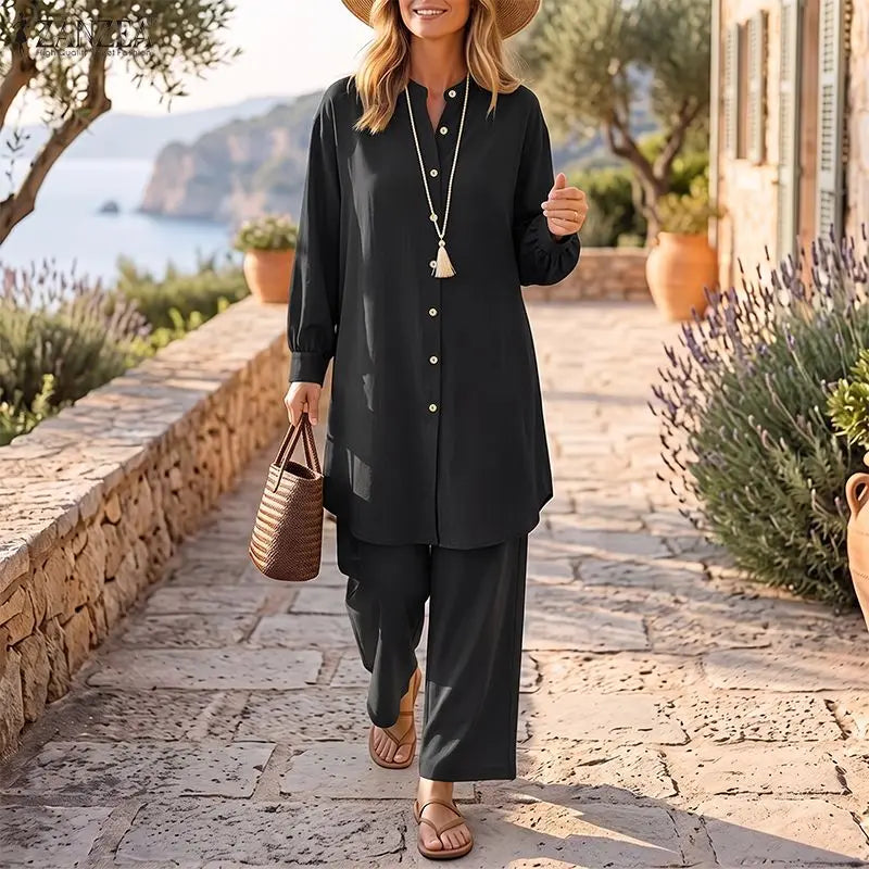 Francis Outfits Long Sleeve Vintage Casual Two Piece Sets
