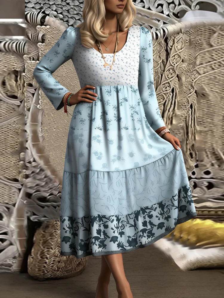 West Orange Plus Size Elegant Printed Evening Party Long Dress