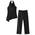 Tamara Solid Sexy Backless Two Piece Sets
