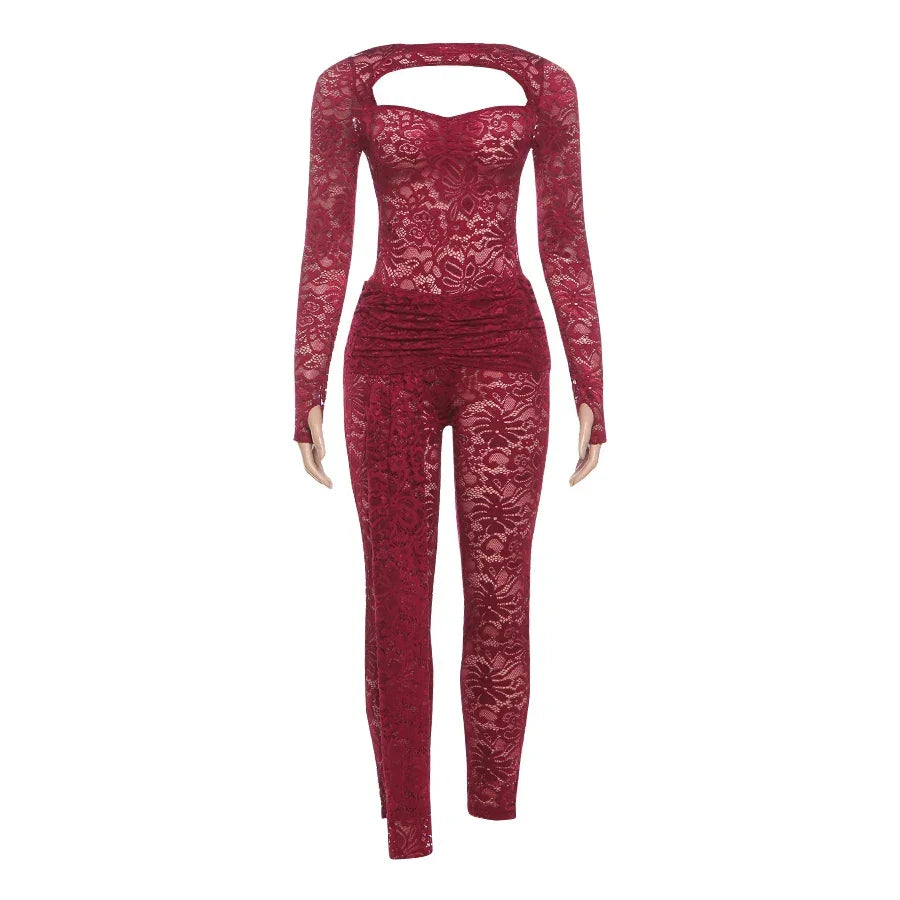 Crown Heights Puss Jacquard Hipster Coquette Backless Flanging Ribbon Jumpsuit