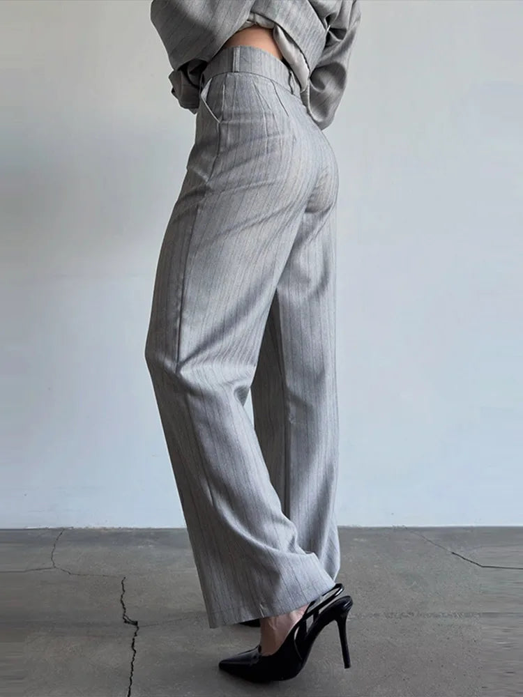 Olga Lapel Suit Set V-neck Puff Sleeve Two Piece Sets