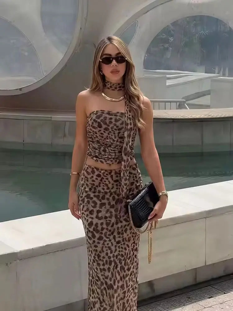 Felicia Sexy Summer Backless Strapless Two Piece Sets