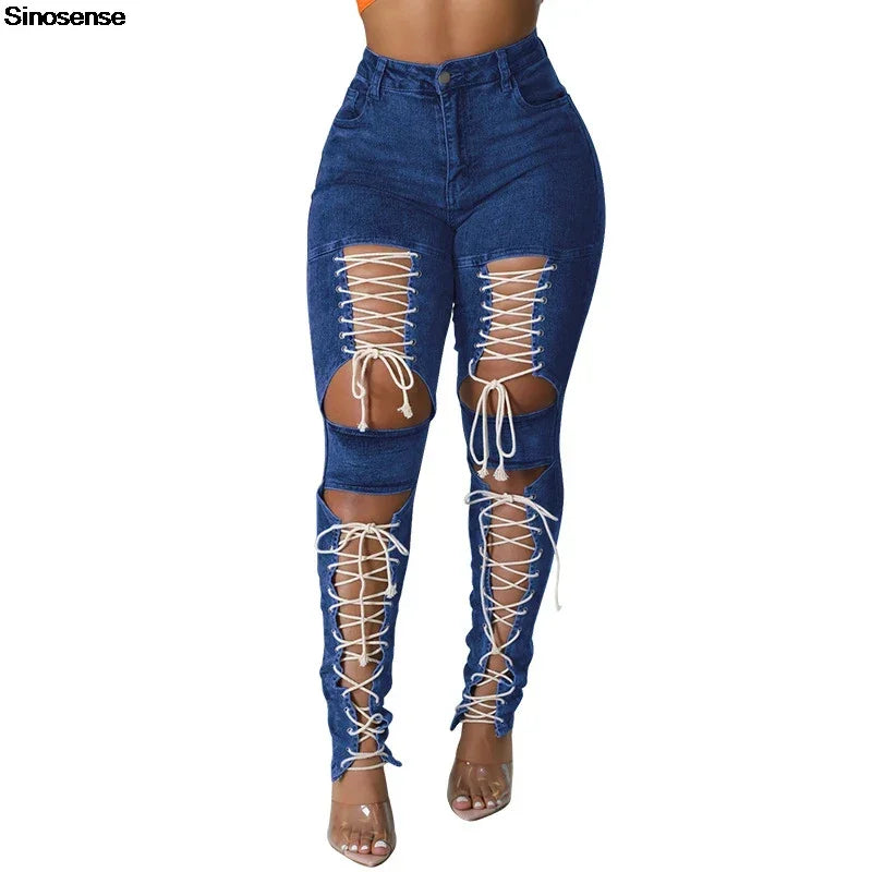 Beachwood Stretch Distressed Destroyed Denim Street Going Out Pants