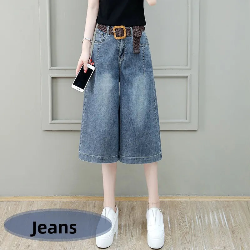 Women's Summer Thin Seven-Five Casual Pants Loose Fit Six-Length Fashionable plus Size