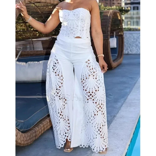Andrea Hollow Out Sexy Lace Two Piece Sets