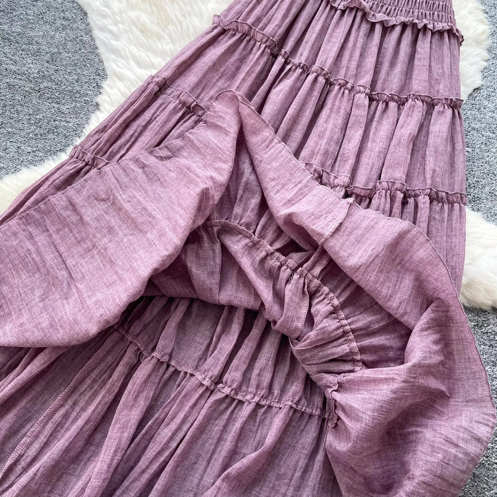 Olga High Waist Tiered A‑Line Two Pieces Sets